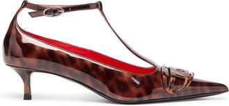 Diesel D-Venus - Patent leopard T-bar pumps - Moccasins and Mules - Woman - Brown