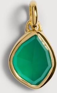 Monica Vinader Gold MV Siren Small Nugget Pendant Charm Green Onyx