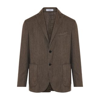 Boglioli Blazers, male, Brown, M, Cotton/linen K-jacket