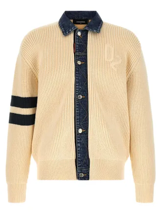 Dsquared2 Mens Denim Mix D2 Cardigan