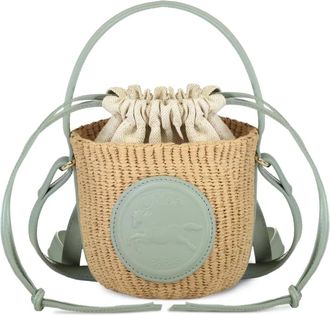 Chloé xMifuko small Horse Medal bucket bag - women - CALFSKIN/Paper/Cotton/Linen/Flax - One Size - Neutrals