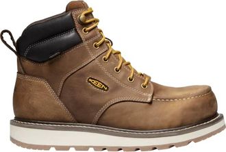 Keen Mens Comp-Toe Cincinnati Wedge Sole Waterproof Work Boot In Brown