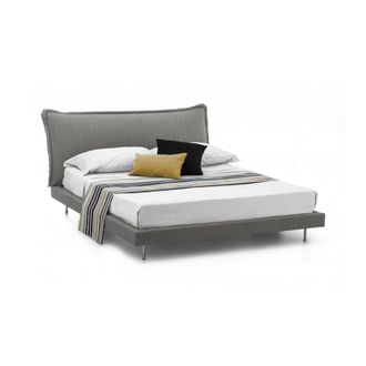 Talamo Italia Dmora - Cama Matrimonial Dabbat, Cama Fija Con Tapizado Y Cabecero En Tela, 100% Made In Italy, Apertura Frontal, Adecuado Para Colch&oacute;n Cm 160x190, Gr