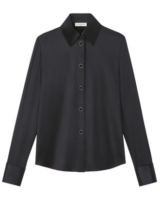 Lafayette 148 New York Plus Button Front Slim Blouse