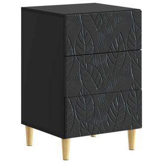vidaXL Mesita De Noche Negro 43 X 39,5 X 66,5 Cm Madera De Ingenier&iacute;a Vidaxl