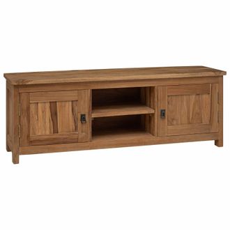 vidaXL Mueble De Tv 110 X 30 X 40 Cm Natural Madera De Teca Maciza Vidaxl