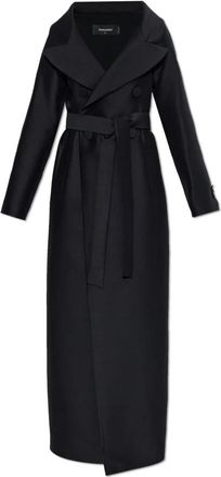 Dsquared2 Wool Coat - Dames - Jas met riem - Zwart - 2XS - Wol - Jassen