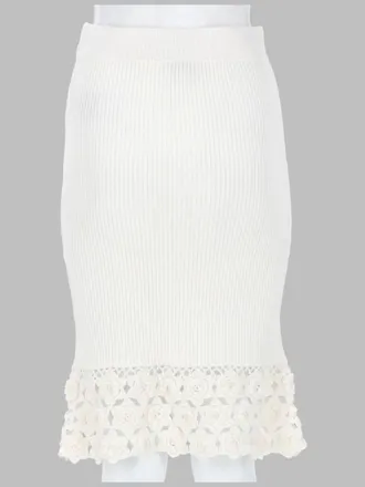Ganni Crochet Hem Skirt - White
