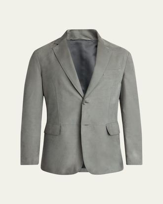 Brioni Mens Monti Nubuck Leather Single-Breasted Blazer