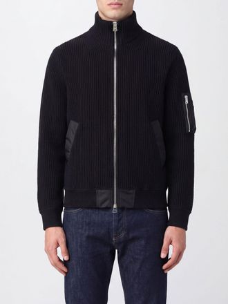 sacai Turtleneck Wool Cardigan with Zip Closure and Slit Pockets