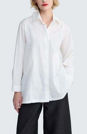 Luukaa D'Celli Lucida A-Line Shirt in Ecru at Nordstrom, Size 16