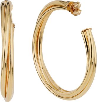 Gas Bijoux Bo Atik Fine Gold Plated Round Earrings