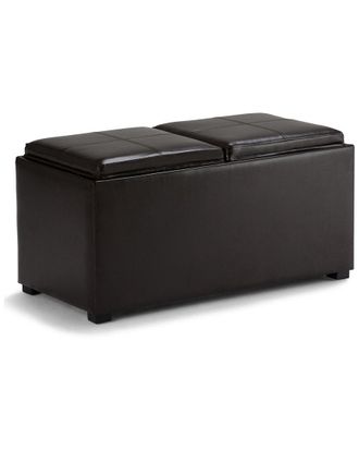 Simpli Home Avalon 35In Contemporary Rectangle 5Pc Storage Ottoman