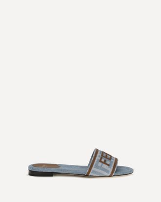 Fendi Sandali FF in denim Woman 38.5