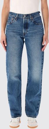 Levi's Jeans 501 straight fit a vita media in denim di cotone