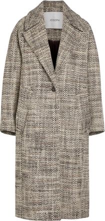 Joseph Florent Crosshatch Wool-blend Coat - Brown - 44 (UK16 / XL)