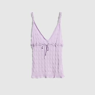 Gucci Braided Cotton Blend Top, Pink
