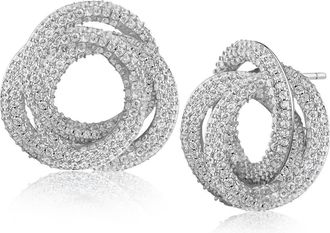 Kenneth Jay Lane Pav&eacute; Interlocking Circles Earrings in Rhodium Plated at Nordstrom
