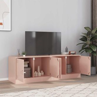 vidaXL Vidaxl - Muebles Para Tv 2 Unidades Acero Rosa 67x39x44 Cm