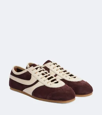 Dries Van Noten Leather-trimmed suede sneakers