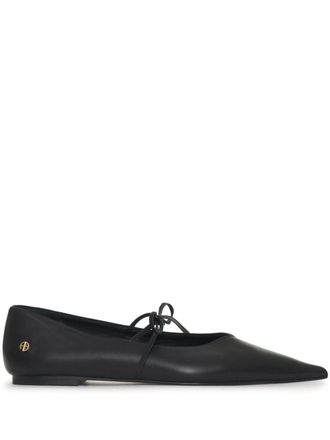 Anine Bing Nikki leather ballerina shoes - Black
