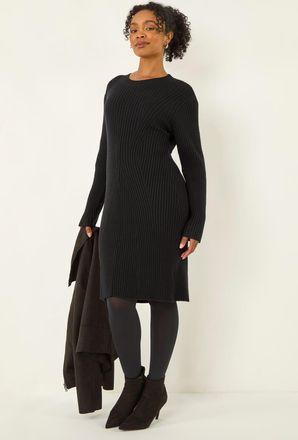 Roman Ribbed Knitted Dress