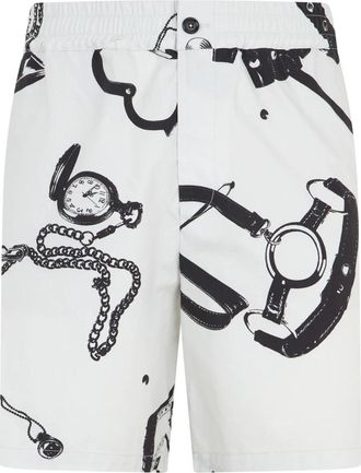 Moschino Bermuda Shorts - Heren - Strandmode - Wit - XL - Katoen - Badmode