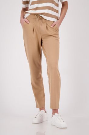 Monari Jogger Pants MONARI Basic, Damen, Gr. 42, N-Gr, biscotti, Web, Obermaterial: 55% Polyester, 38% Viskose, 7% Elasthan, unifarben, bequem lang, Hosen Jo