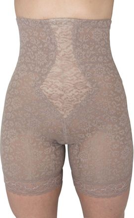 Rago Extra Firm No Roll High Waist Lace Thigh Slimmer in Mocha at Nordstrom, Size X-Large