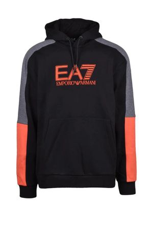 Emporio Armani Black Panel Cotton Hoodie