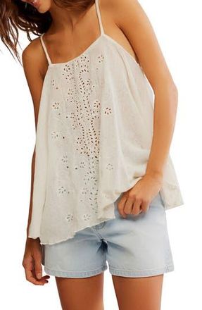 Free People Last Dance Eyelet Knit Tank in Ivory at Nordstrom Rack, Size X-Large