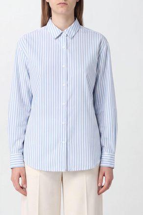 MC2 Saint Barth Camicia a righe in cotone con maniche lunghe e fondo curvo