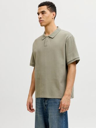 Jack & Jones Poloshirt JACK & JONES JJEHARRISON STRUCTURE POLO SS LN, Herren, Gr. XXL, vetiver, Jersey, Obermaterial: 100% Baumwolle, unifarben, Shirts Poloshirt, 