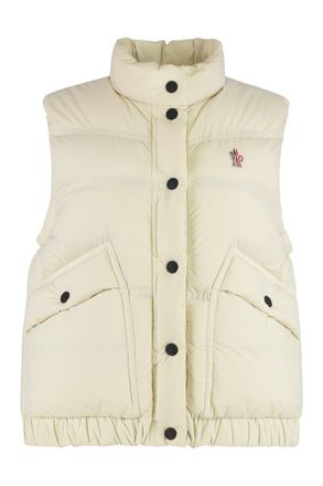 Moncler Padded Gilet In Down Beige