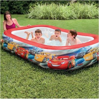 Trade Shop Trade Shop - Piscina Gonfiabile Bambini Disney Cars 2 Anelli 262 X 175 X 56 Cm Da Giardino