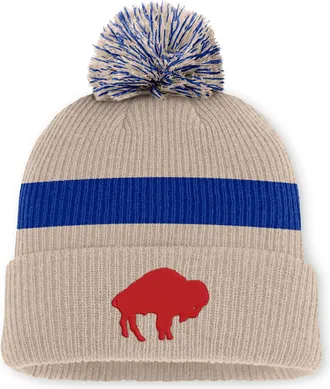 Nike Buffalo Bills Rewind Peak Nike Mens NFL Cuffed Pom Beanie in Brown | NF160IKZ81V-M17
