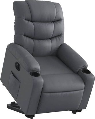 vidaXL Vidaxl - Sill&oacute;n Reclinable Elevable El&eacute;ctrico De Cuero Sint&eacute;tico Gris