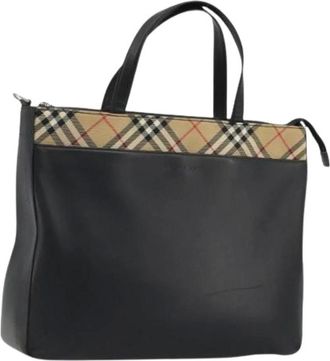 Burberry Pre-owned Handbags, female, Black, Size: ONE SIZE Pre-owned Vintage Tote Bag