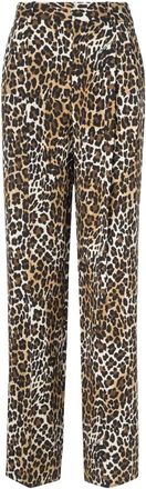 Elisabetta Franchi Animalier Rechte Broek - Dames - Straight fit broeken - Veelkleurig - S - Polyester - Broeken