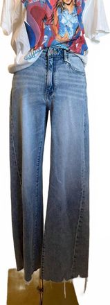 Flying Monkey Womens High Rise Raw Hem Jean In Light Wash