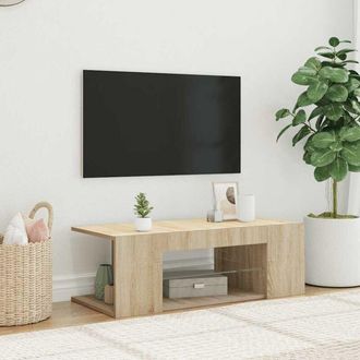 vidaXL Vidaxl - Mobile Porta tv con Luci led Rovere Sonoma 90x39x30 cm