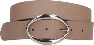 Orciani Gekorreld Leren Reversible Riem met Ovale Gesp - Dames - Riemen - Beige - 85 CM - Leer - Accessoires