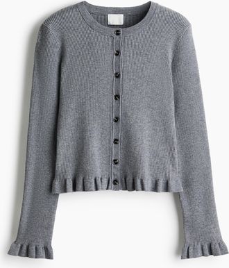 H&M Cardigan in Rippstrick - Grau