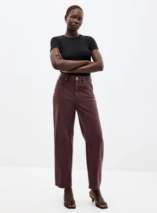 Yoga Jeans by Second Womens Solid barrel-leg coloured jean Fit: barrel leg, mid rise