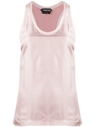 Tom Ford racerback tank top - women - Silk/Cashmere - M - Pink