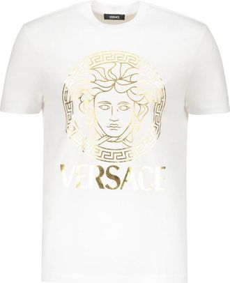 Versace Logo T-shirt - Heren - T-shirts - Wit - 3XL - Katoen - Tops
