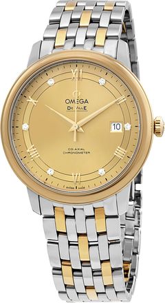Omega De Ville Prestige 39.5mm Automatic Chronometer Diamond Mens Watch 424.20.40.20.58.001