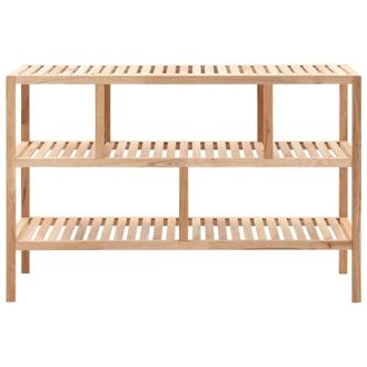 Berkfield Home Bathroom Shelf Solid Walnut Wood 100x40x65 cm in Beige | Size: 100 x 40 x 65 cm