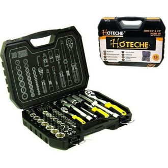 Trade Shop Trade Shop - Valigia Set Chiavi A Bussola 73 Pezzi 1/2 1/4 Chiavi A Cricchetto Reversibili
