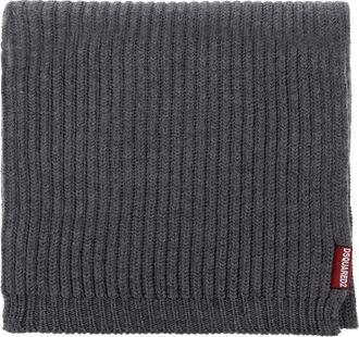Dsquared2 Mens Beanie And Scarf Set Gray Wool